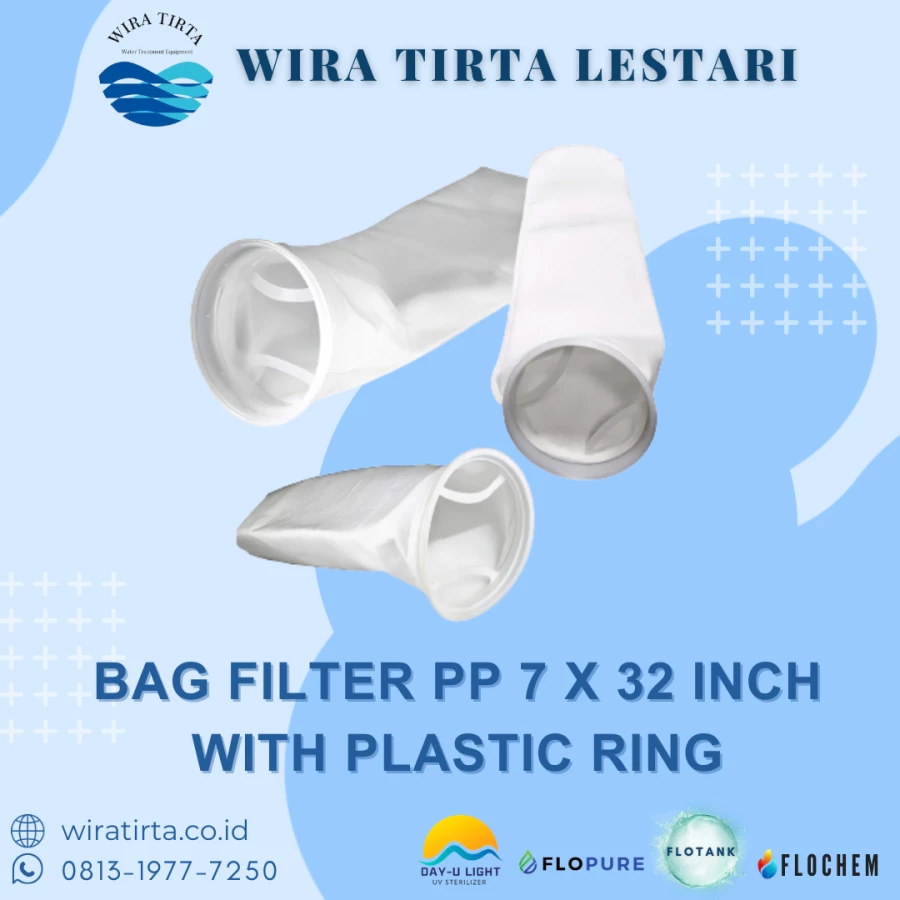Bag Filter PP 7 x 32 inch with Plastic Ring - 5 Micron