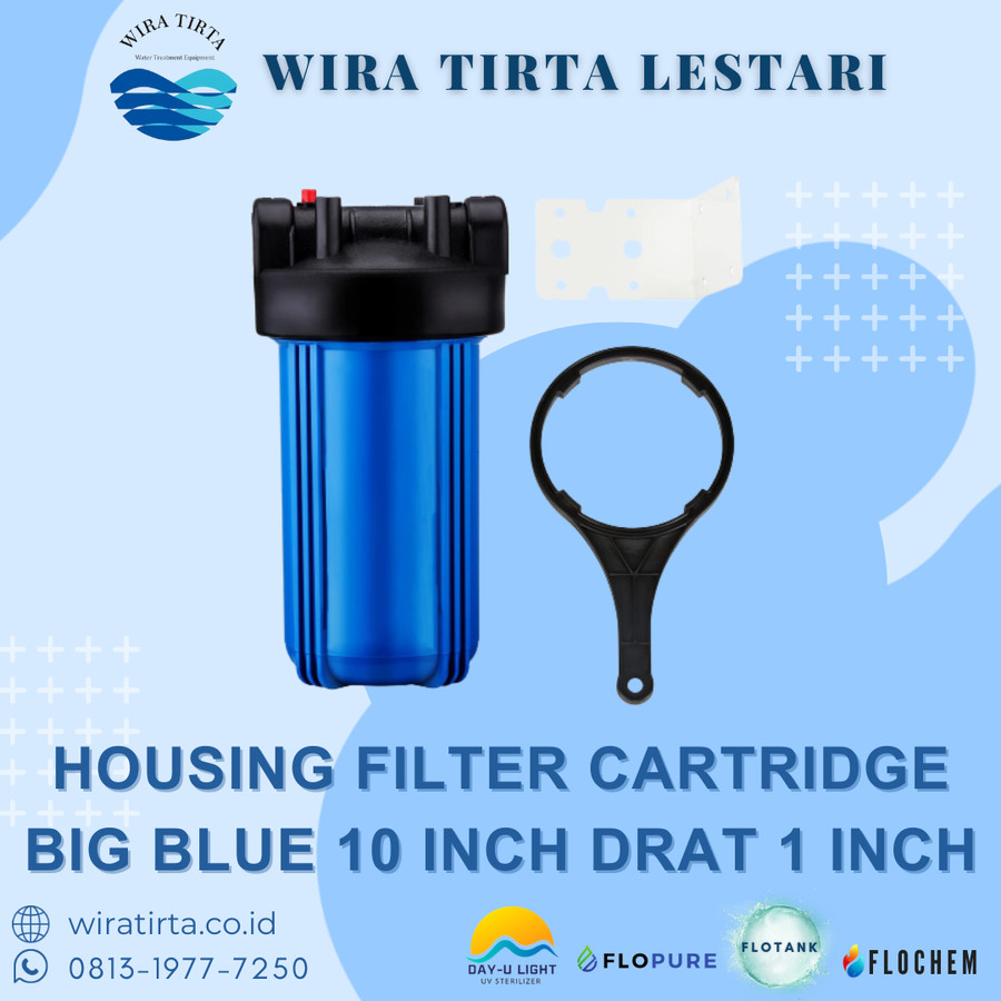 Housing Filter Cartridge Big Blue 10 inch Drat 1 inch